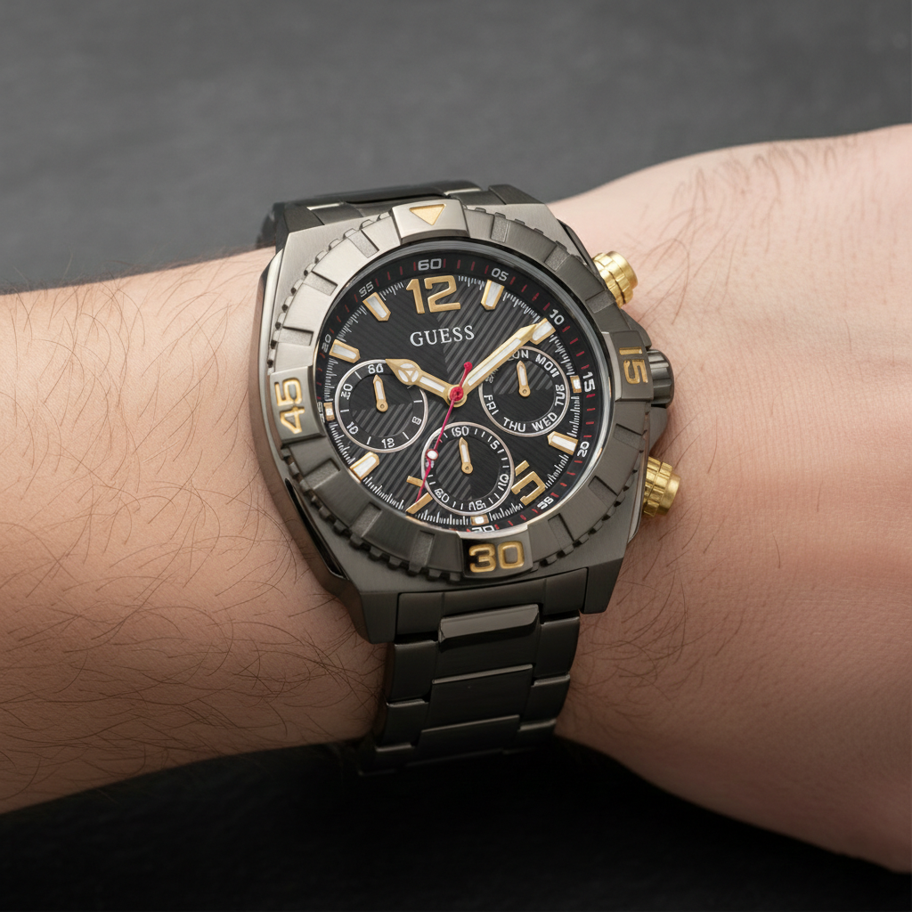 Guess Traction GW0800G2 Gunmetal Stainless Steel Multifunction Men's Watch