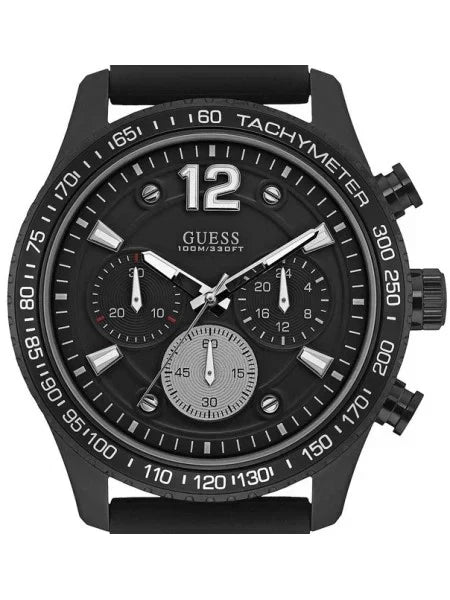 Guess Fleet W0971G1 Men's Black Chronograph Rubber Watch