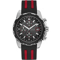 Guess Octane W1047G1 Silver Case Carbon Look Dial Black/Red Rubber Watch