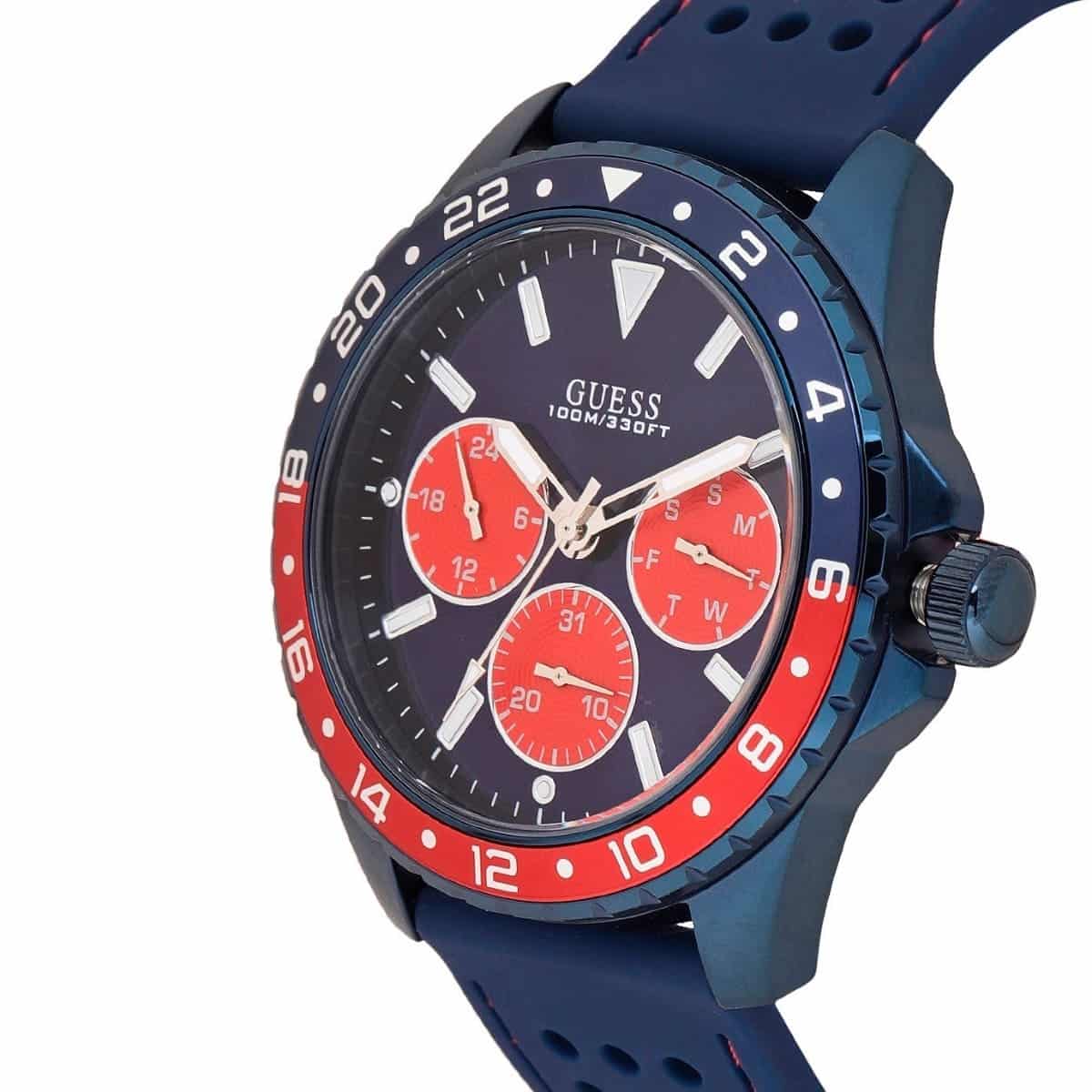 Guess Odyssey W1108G1 Men's Blue IP Case Pepsi Bezel Watch
