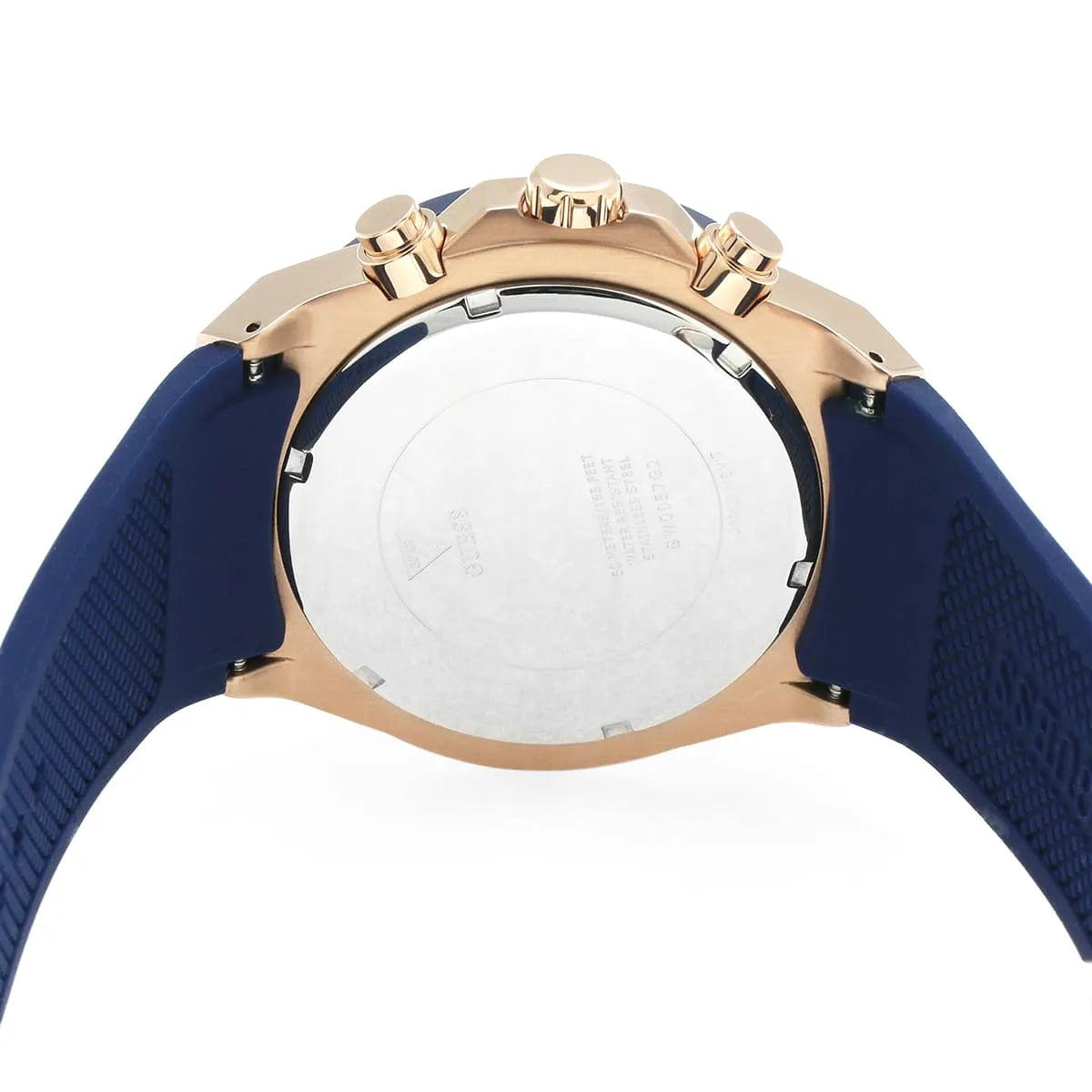 Guess Poseidon Multi-Function GW0057G2 Rose Gold Case Blue Dial Blue Rubber Men's Watch