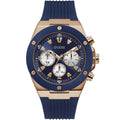Guess Poseidon Multi-Function GW0057G2 Rose Gold Case Blue Dial Blue Rubber Men's Watch