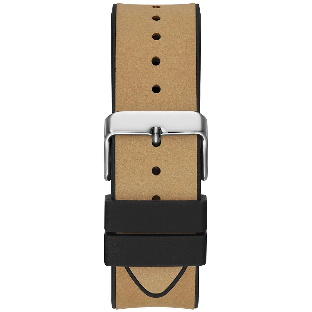 Guess Phoenix GW0202G3 Silver Tone Case Black Dial Brown Rubber Watch
