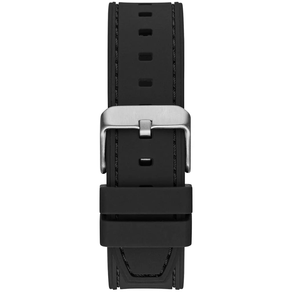 Guess Headline GW0571G1 Silver Case Black Dial Black Rubber Strap Men's Watch