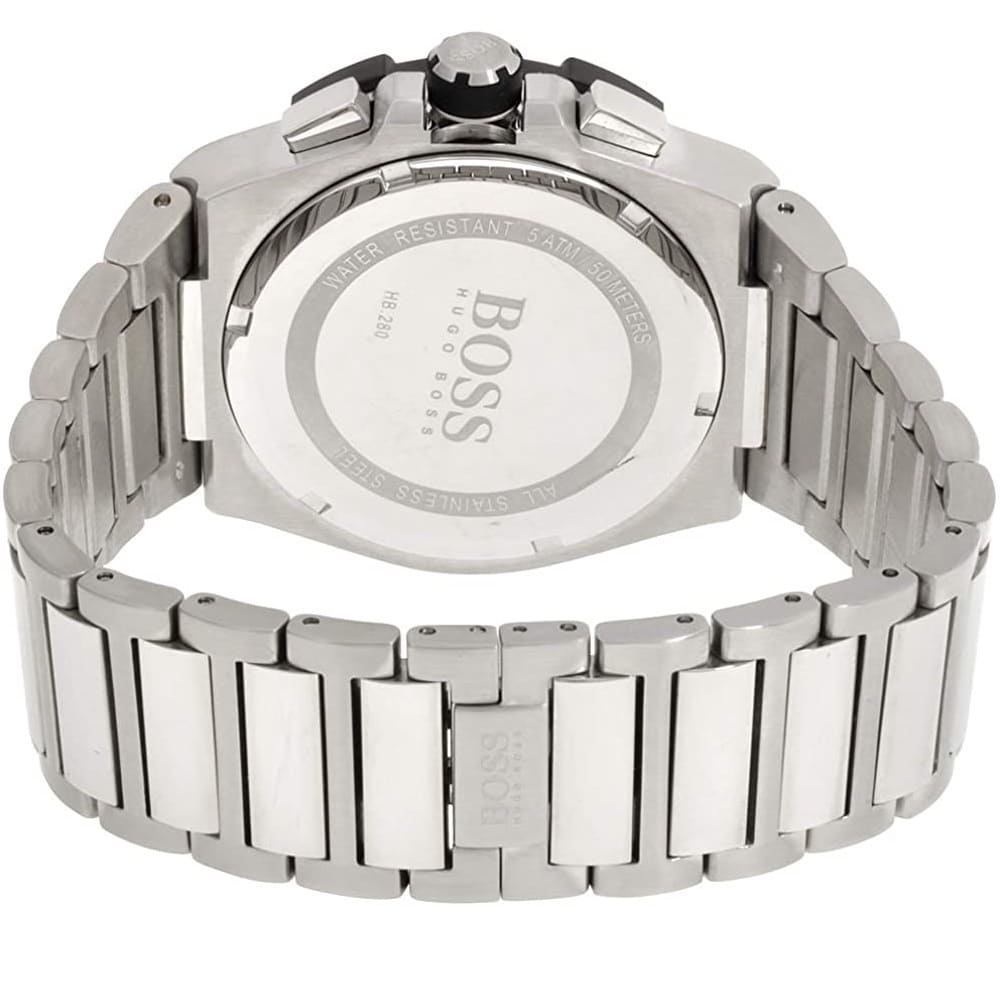 Hugo Boss Supernova 1513359 Men's Silver Steel Watch with Textured Black Dial