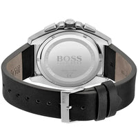 Hugo Boss Grandmaster 1513881 Men's Silver Steel Watch with Black Leather Strap