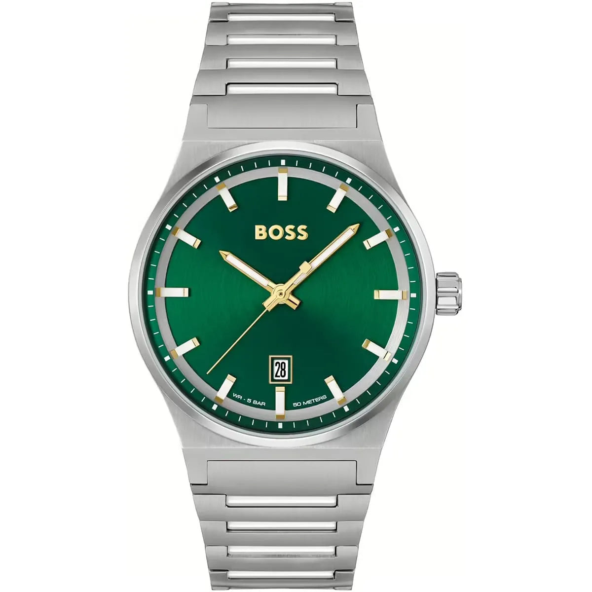Hugo Boss Candor 1514079 Men's Silver Steel Watch with Green Dial