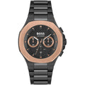 Hugo Boss Taper 1514090 Men's Black Steel Watch with Gold Bezel