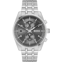 Hugo Boss Skytraveller 1514151 Men's Silver Watch Grey Dial