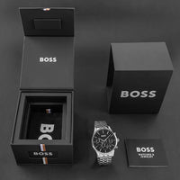 Hugo Boss Avery 1514157 Men's Silver Steel Watch Black Dial