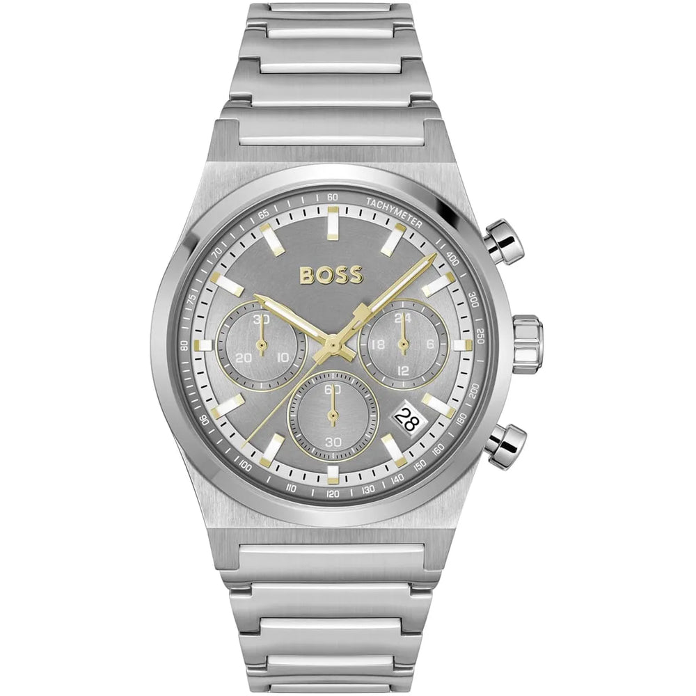 Hugo Boss Candor 1514221 Men's Silver Steel Watch with Grey Dial