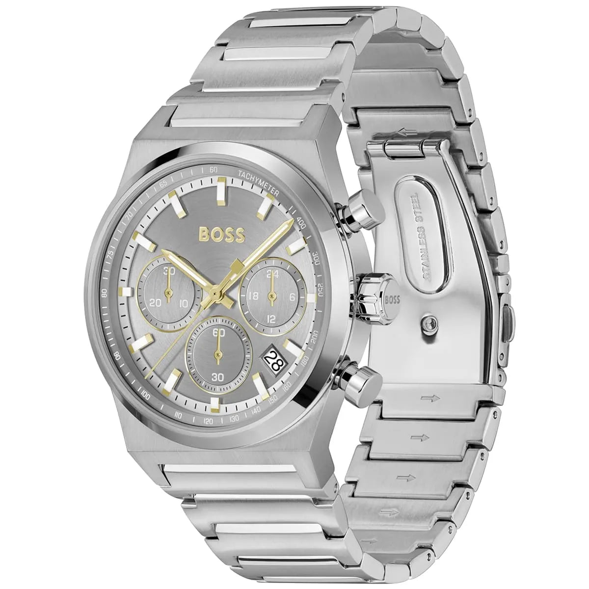 Hugo Boss Candor 1514221 Men's Silver Steel Watch with Grey Dial