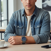 Hugo Boss Candor 1514223 Men's Grey Steel Watch with Blue Dial