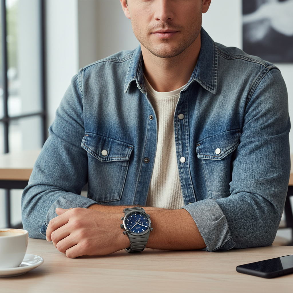Hugo Boss Candor 1514223 Men's Grey Steel Watch with Blue Dial