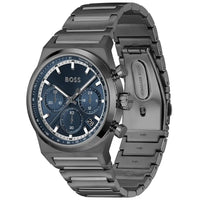 Hugo Boss Candor 1514223 Men's Grey Steel Watch with Blue Dial