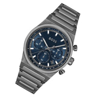 Hugo Boss Candor 1514223 Men's Grey Steel Watch with Blue Dial