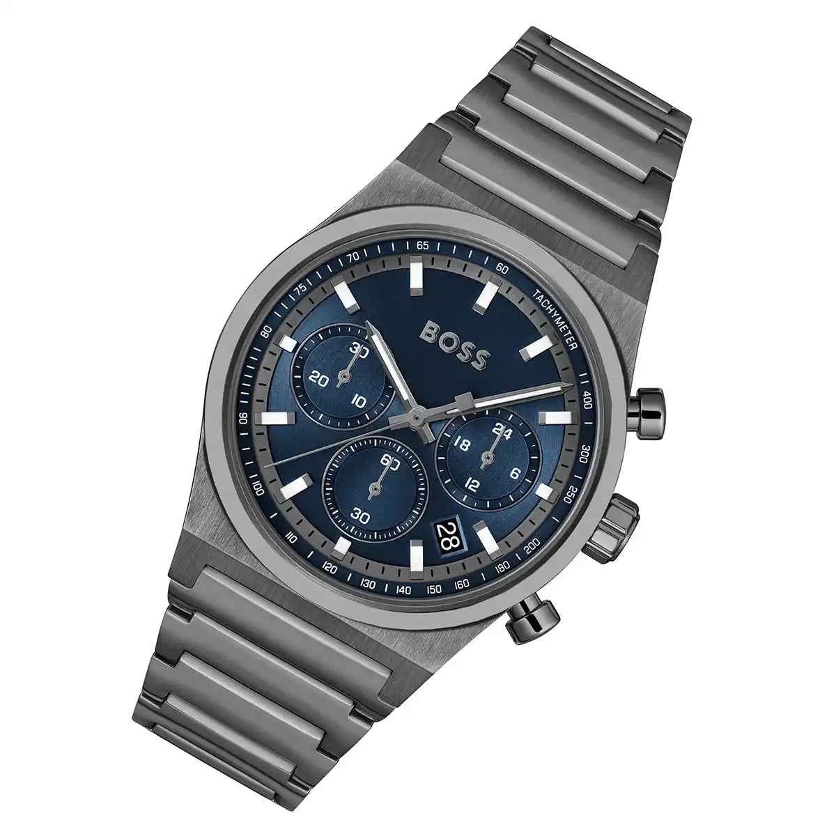 Hugo Boss Candor 1514223 Men's Grey Steel Watch with Blue Dial