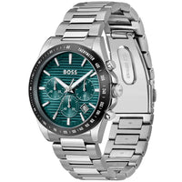 Hugo Boss Strike 1792156 Men's Silver Steel Watch with Textured Green Dial