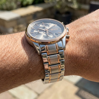 Hugo Boss Steer 1514252 Two-Tone Silver & Rose Gold Grey Dial Men's Watch