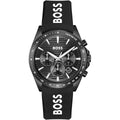 Hugo Boss Strike 1514289 Men's All-Black Watch with Logo Rubber Strap
