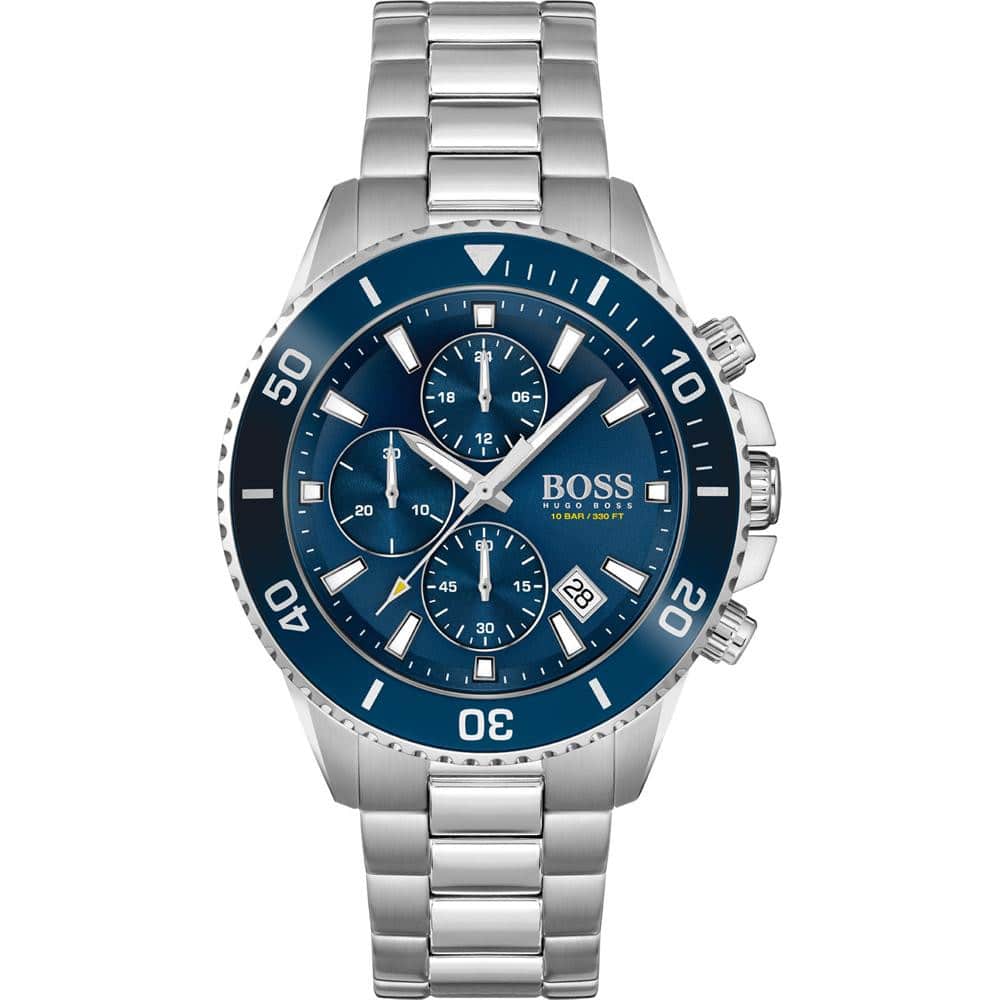 Hugo Boss Admiral 1513907 Silver-Tone Blue Dial Chronograph Men's Watch
