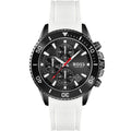 Hugo Boss Admiral 1513966 White Rubber Black Dial Chronograph Men's Watch
