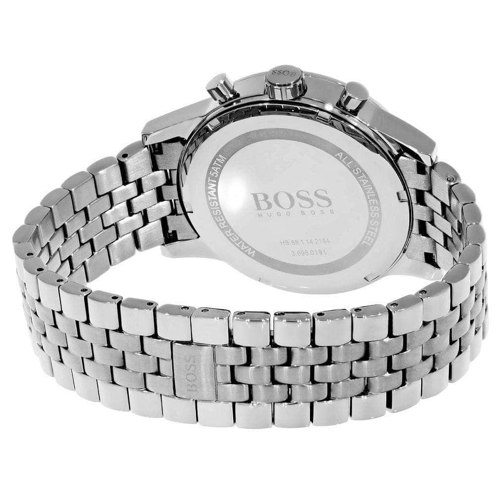Hugo Boss Aeroliner 1512446 Silver Stainless Steel Black Dial Chronograph Watch