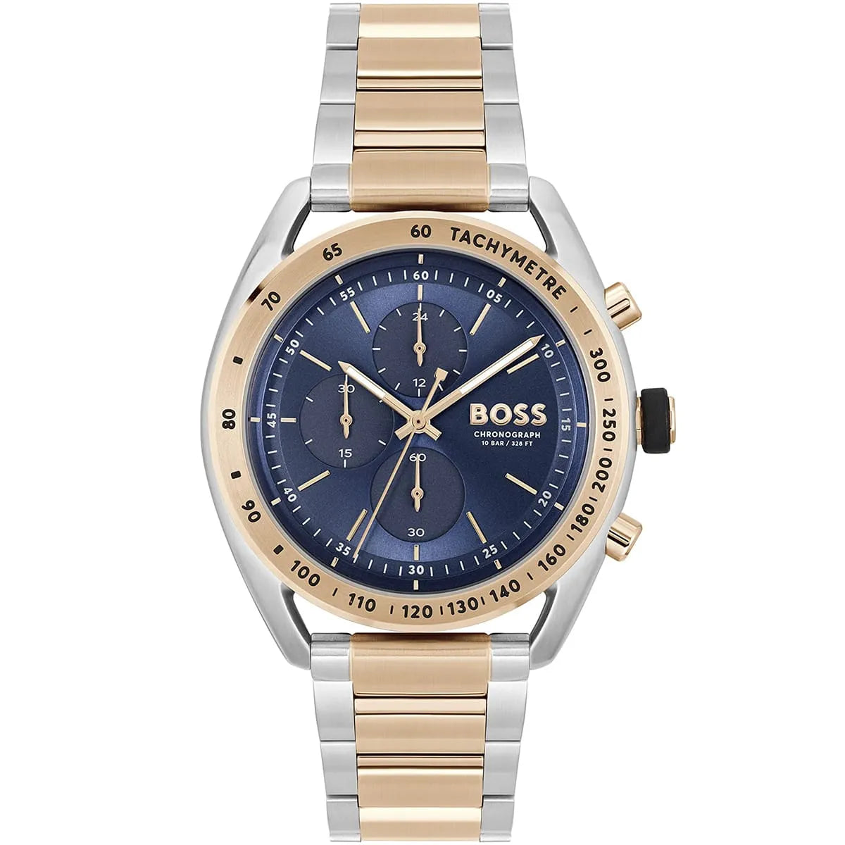 Hugo Boss Center Court 1514026 Two-Tone Silver Rose Gold Blue Dial Watch