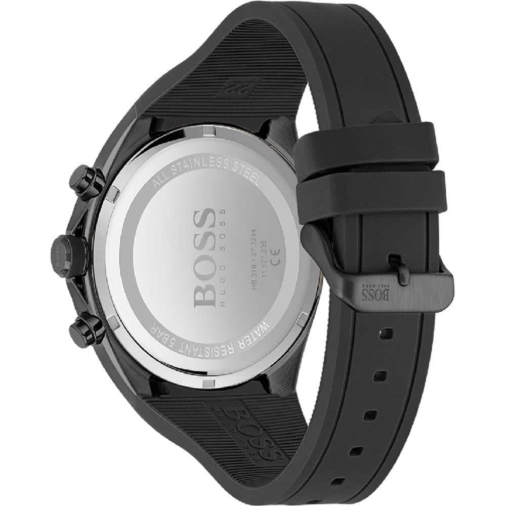 Hugo Boss Distinct 1513859 All-Black Silicone Strap Men's Chronograph Watch