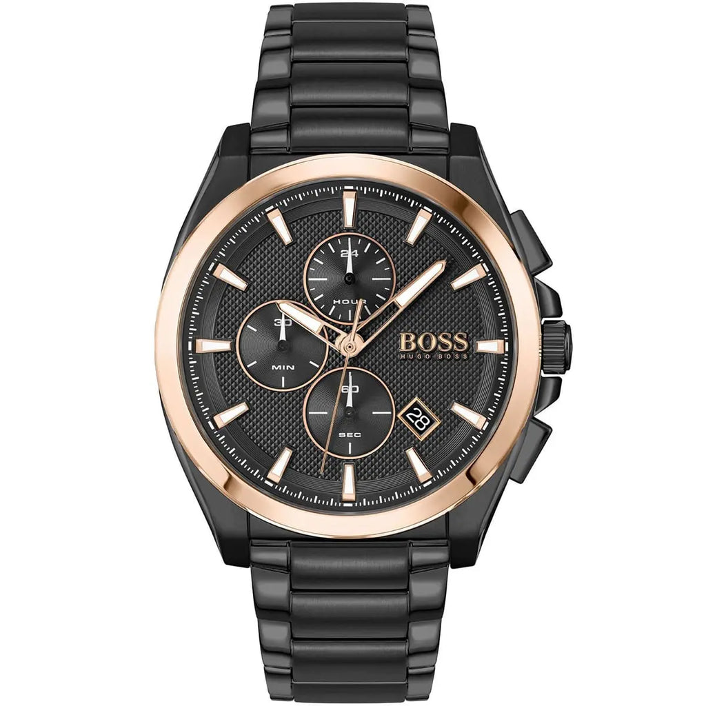 Hugo Boss Grandmaster 1513885 Gunmetal Rose Gold Chronograph Men's Watch