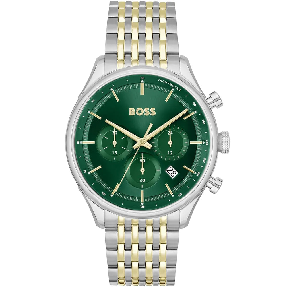 Hugo Boss Gregor 1514081 Two-Tone Green Dial Chronograph Men's Watch