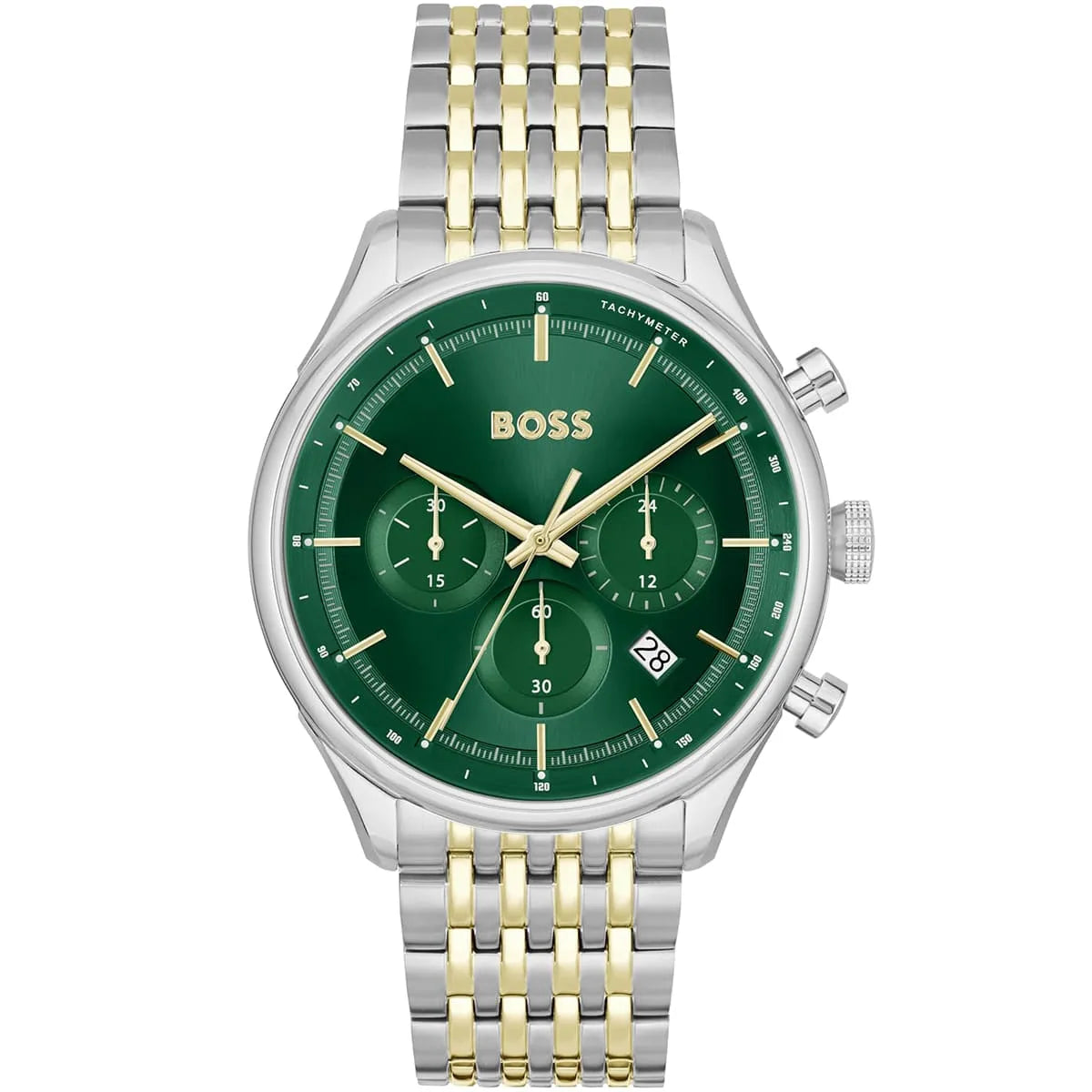 Hugo Boss Gregor 1514081 Two-Tone Green Dial Chronograph Men's Watch