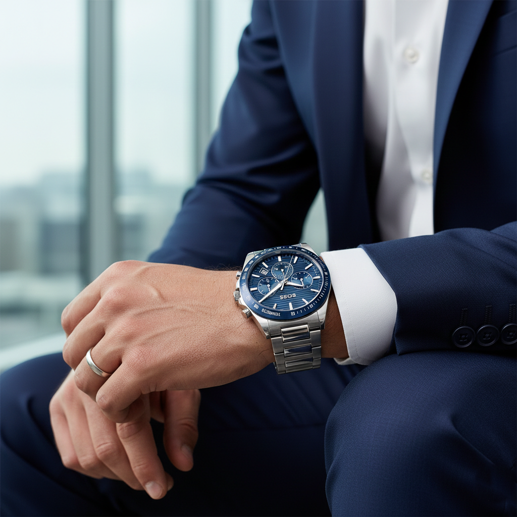Hugo Boss Strike 1514240 Silver-Tone Blue Dial Chronograph Men's Watch