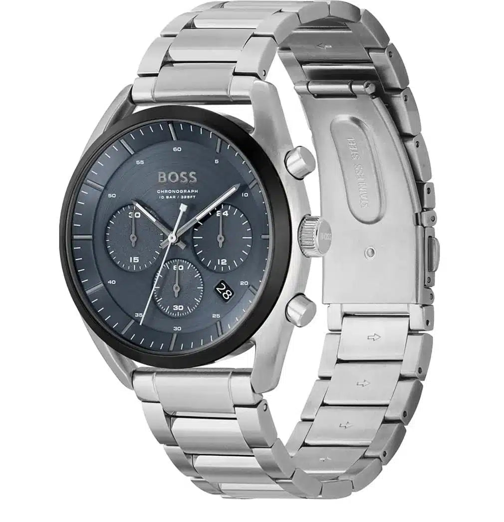 Hugo Boss Top 1514093 Silver-Tone Blue Dial Chronograph Men's Watch