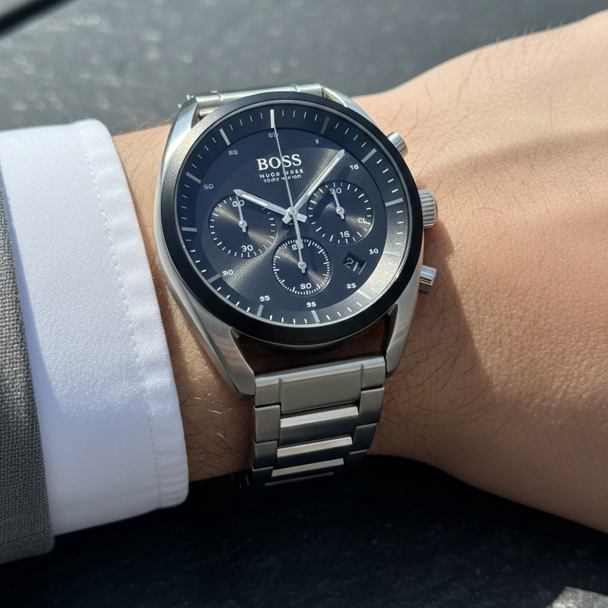 Hugo Boss Top 1514093 Silver-Tone Blue Dial Chronograph Men's Watch