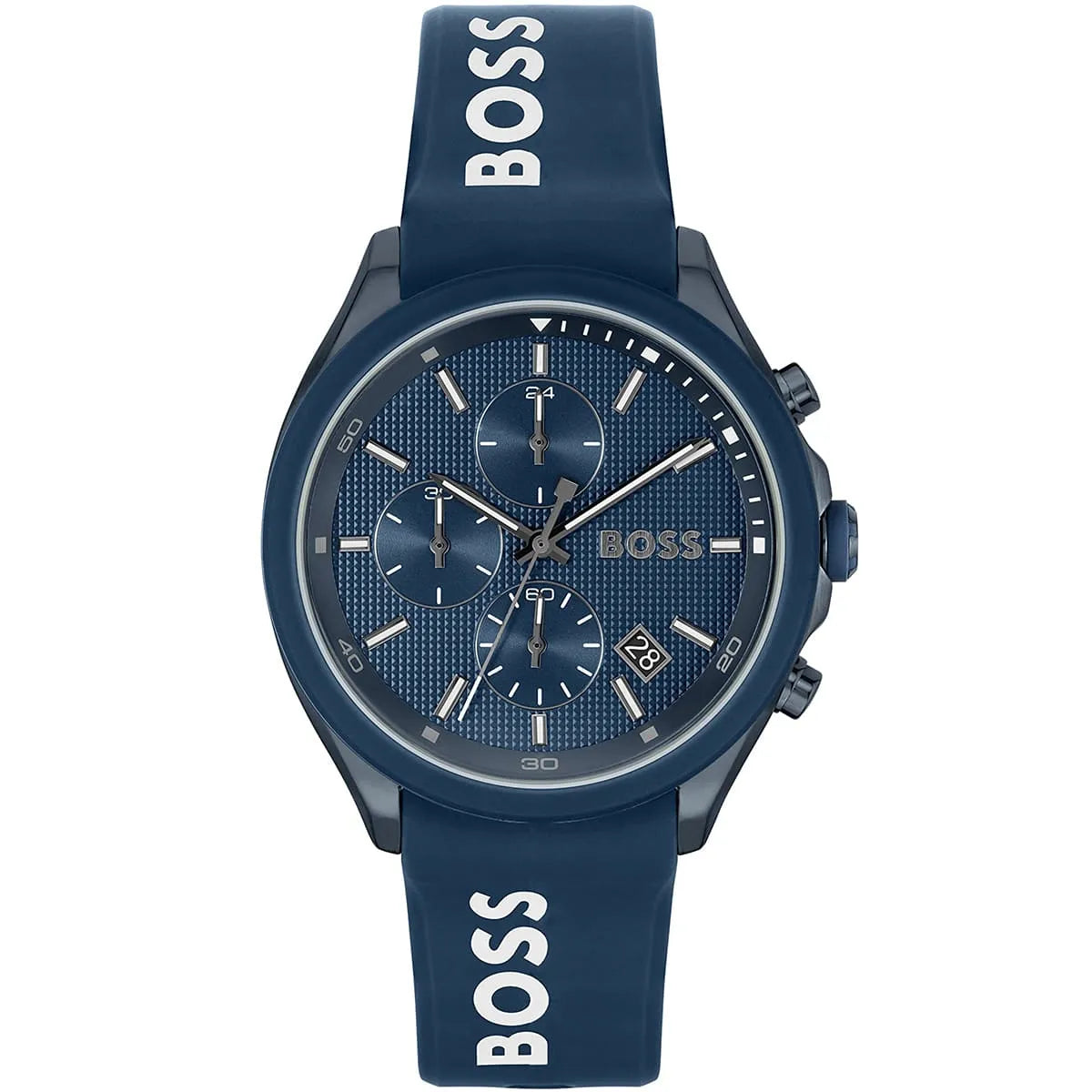 Hugo Boss Velocity 1514061 Blue IP Blue Rubber Strap Chronograph Men's Watch