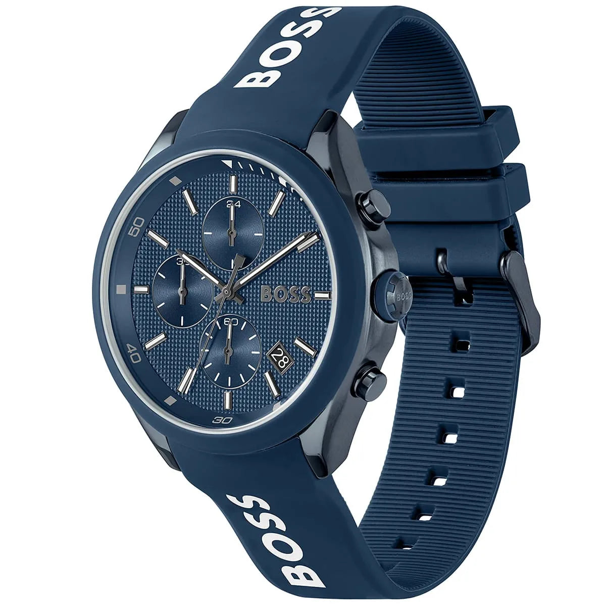 Hugo Boss Velocity 1514061 Blue IP Blue Rubber Strap Chronograph Men's Watch