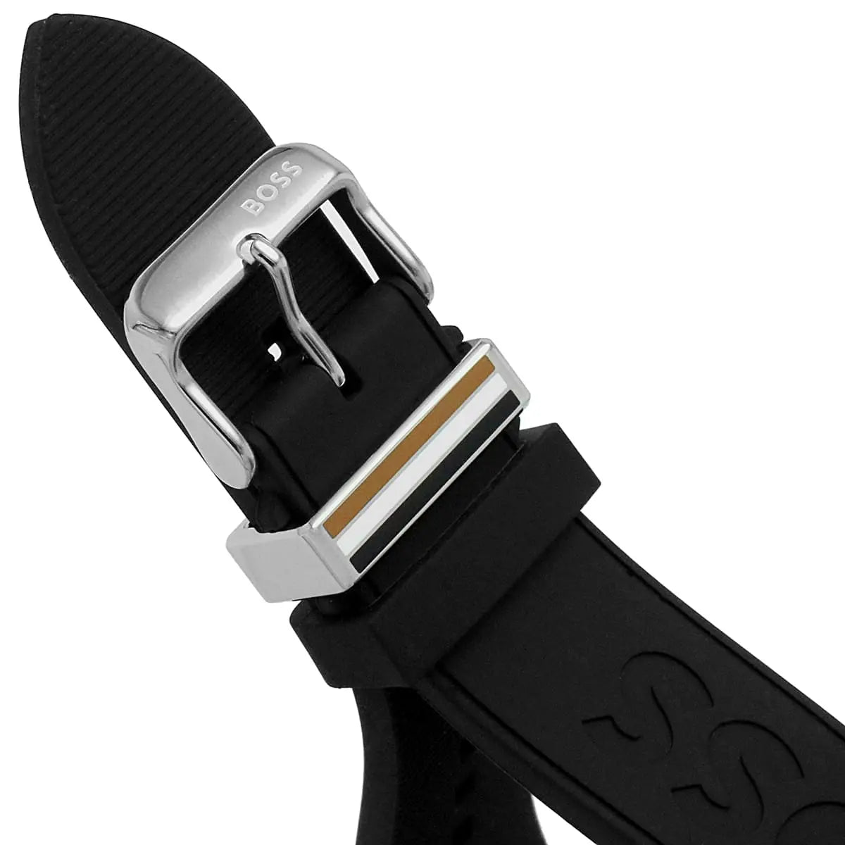 Hugo Boss Volane 1513953 Silver Case Black Rubber Strap Men's Watch