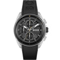 Hugo Boss Volane 1513953 Silver Case Black Rubber Strap Men's Watch
