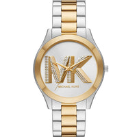 Michael Kors MK4735 Women’s Silver Dial Two-Tone Stainless Steel Crystal Logo Watch