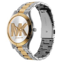 Michael Kors MK4735 Women’s Silver Dial Two-Tone Stainless Steel Crystal Logo Watch