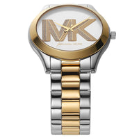 Michael Kors MK4735 Women’s Silver Dial Two-Tone Stainless Steel Crystal Logo Watch