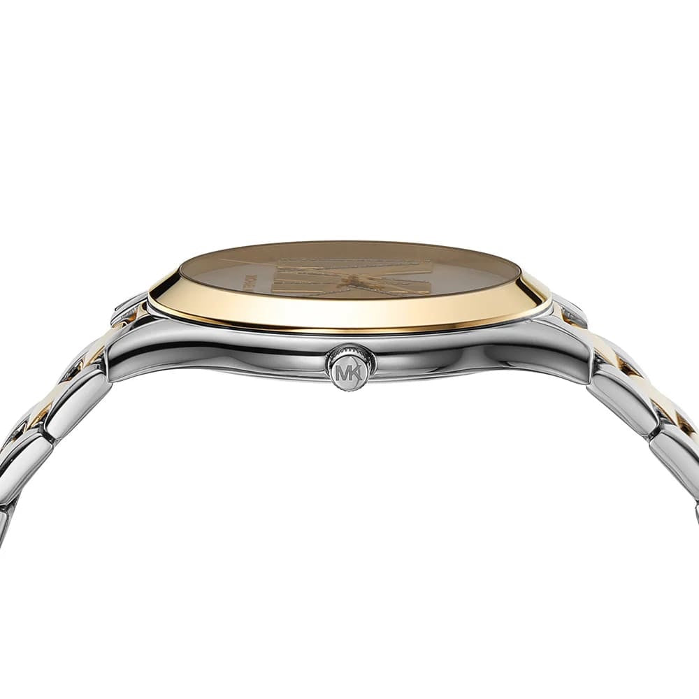 Michael Kors MK4735 Women’s Silver Dial Two-Tone Stainless Steel Crystal Logo Watch