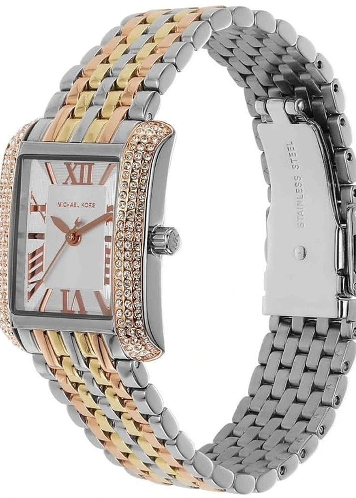 Michael Kors Emery Three-Tone MK4744 Women’s Silver, Gold & Rose Gold Stainless Steel Watch