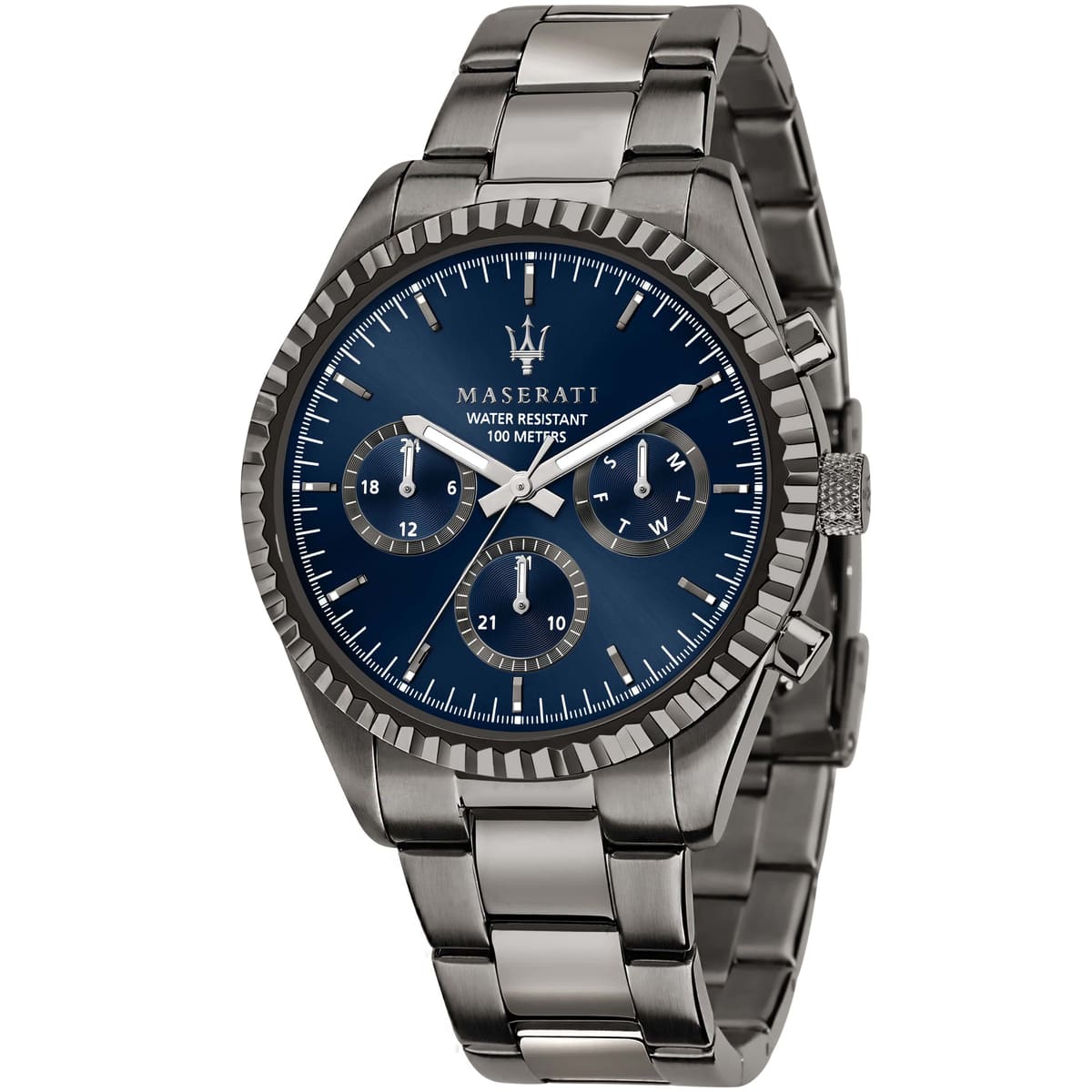 Maserati Competizione R8853100019 Gunmetal Grey Blue Dial Men's Watch