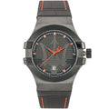 Maserati Potenza R8851108010 Black Case Black Leather Red Stitching Watch