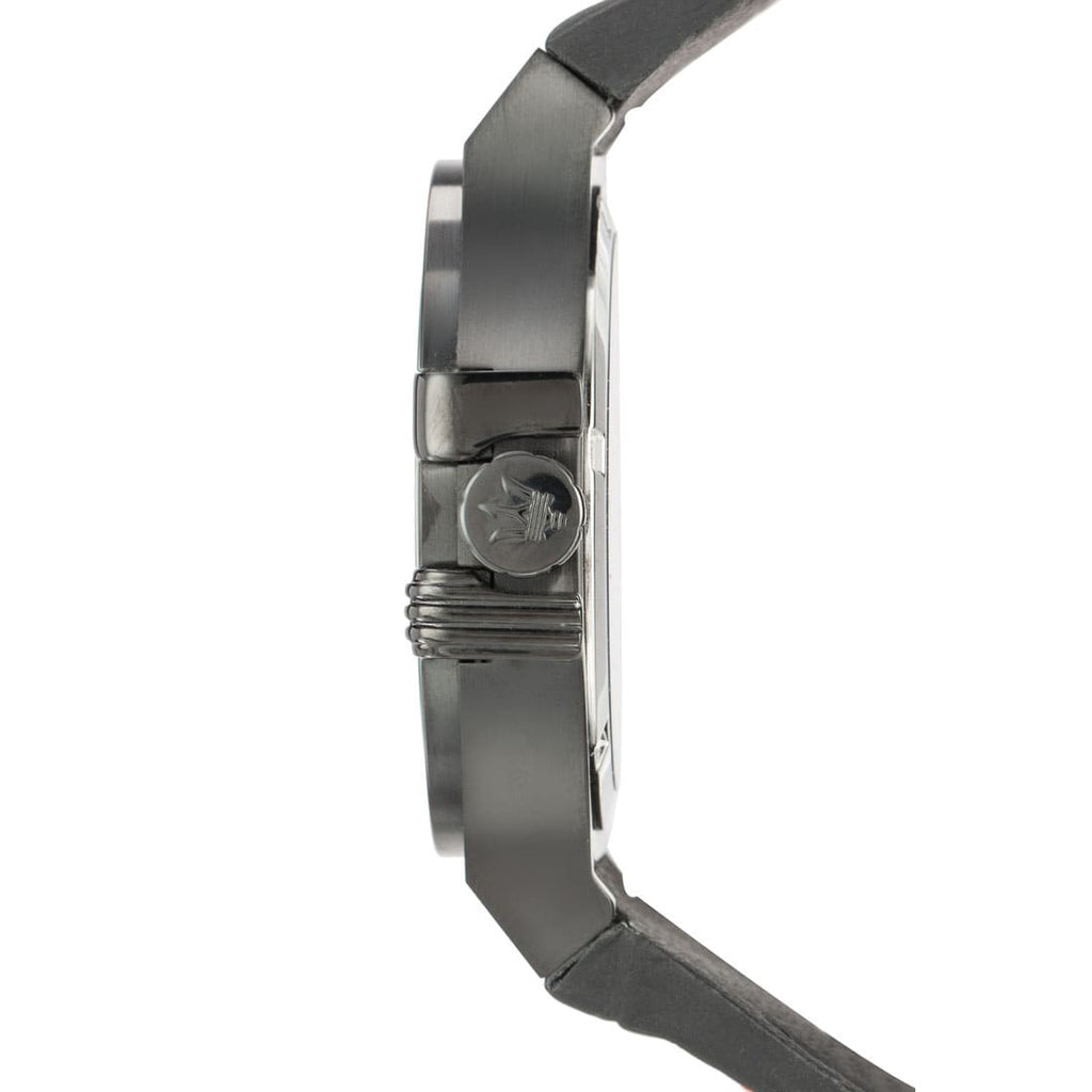 Maserati Potenza R8851108010 Black Case Black Leather Red Stitching Watch