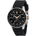 Maserati Sfida R8871640002 Men's Two-Tone Watch Black Rubber