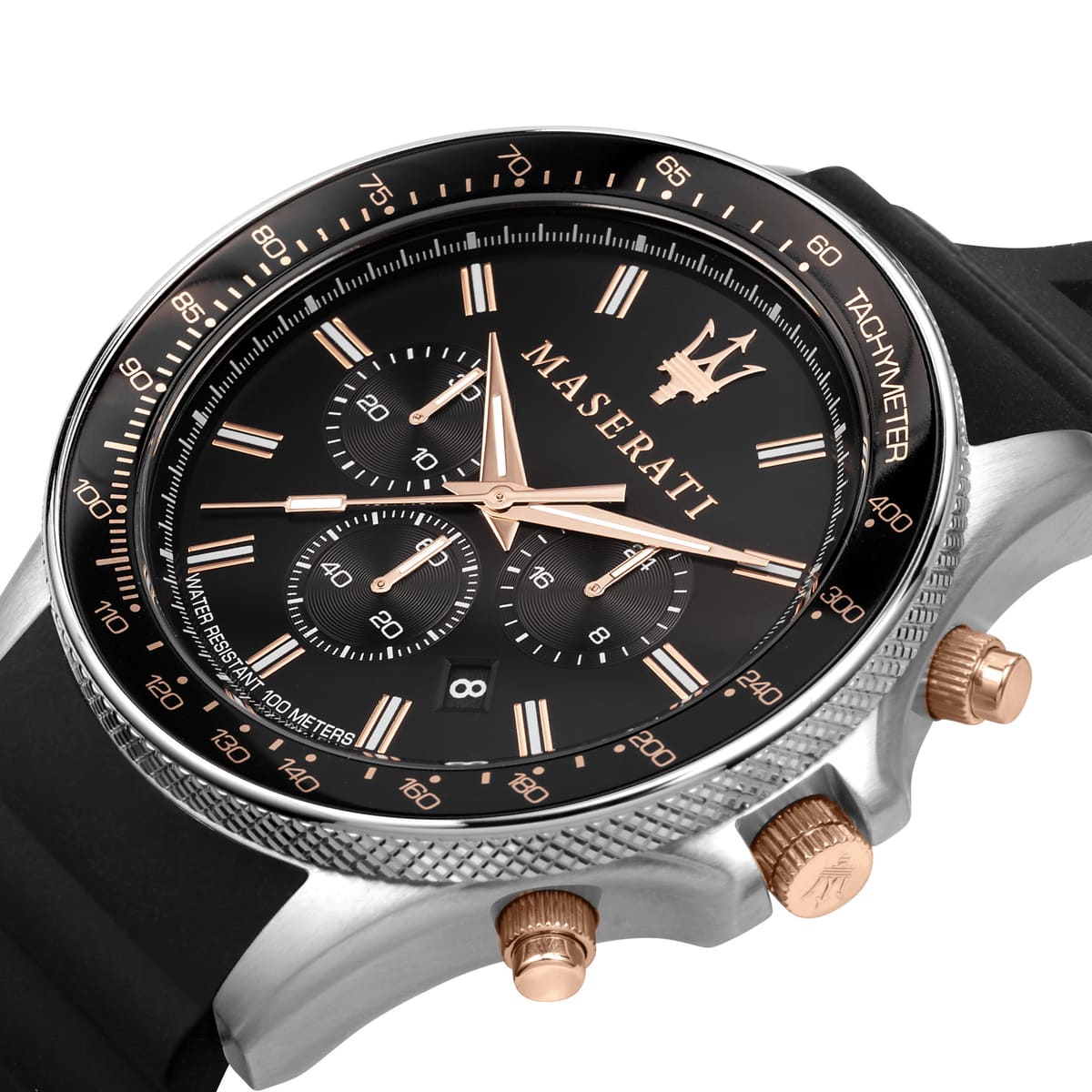 Maserati Sfida R8871640002 Men's Two-Tone Watch Black Rubber