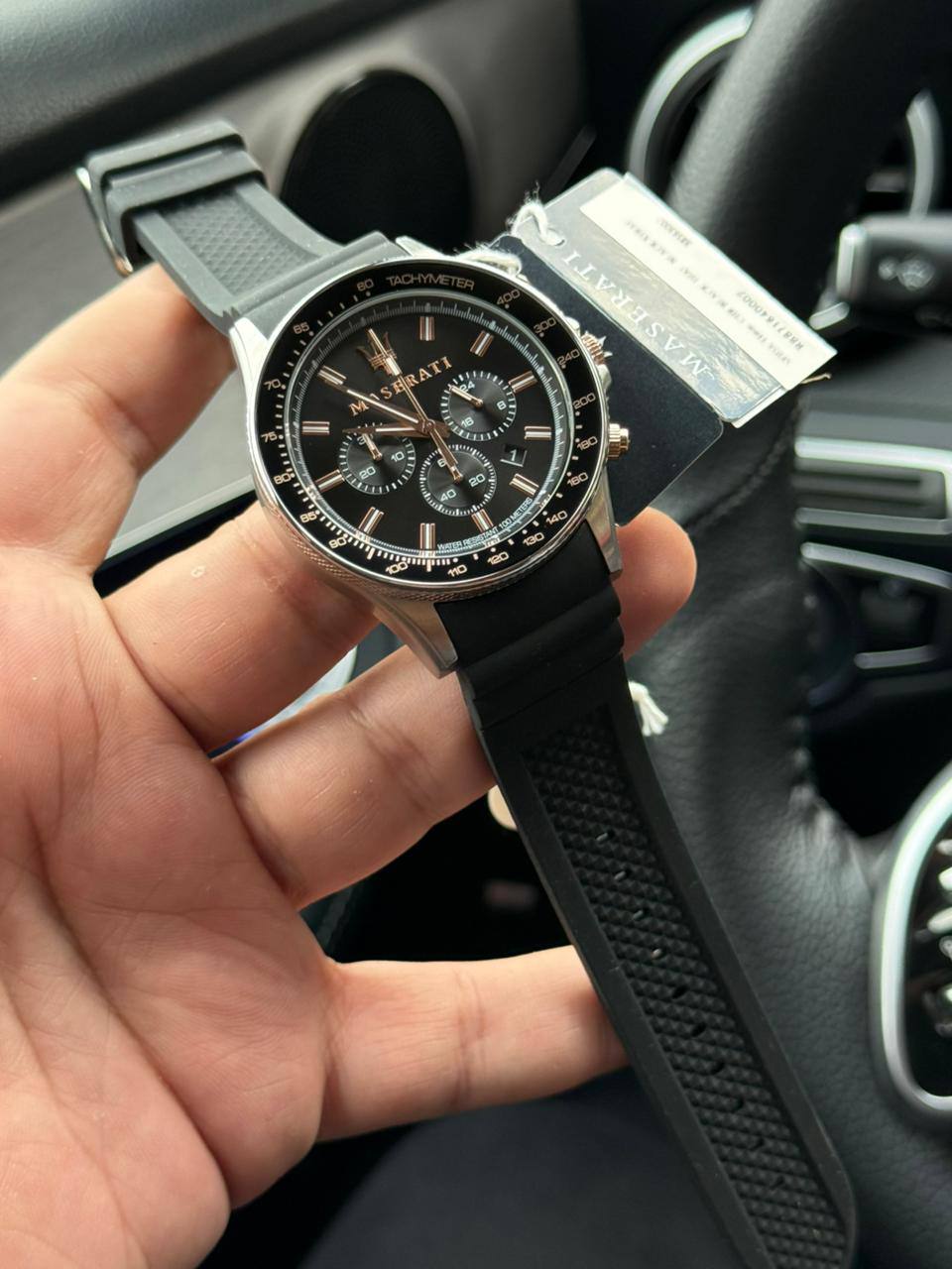 Maserati Sfida R8871640002 Men's Two-Tone Watch Black Rubber